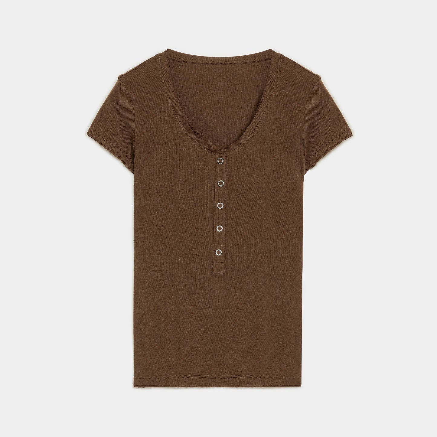 Fireladyfur Brand Slim Fit Tencel Wool Women'S Slim Fit Henley T-Shirts Short/Long Sleeve V-Neck Button Knitted Bottoming Basic Tops"Pure Fashion"