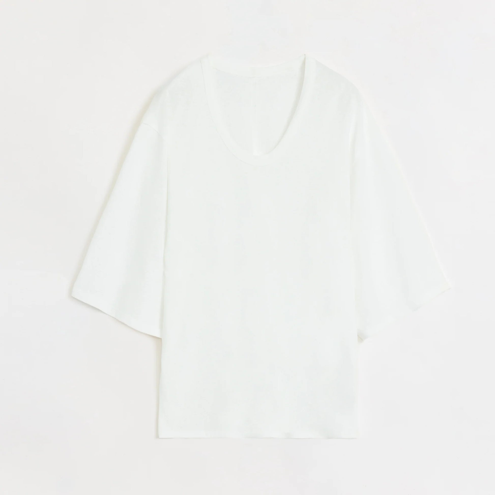 Loose U-Neck 3/4 Sleeve Cotton and Linen T-Shirt Summer"Inspiration Starts"