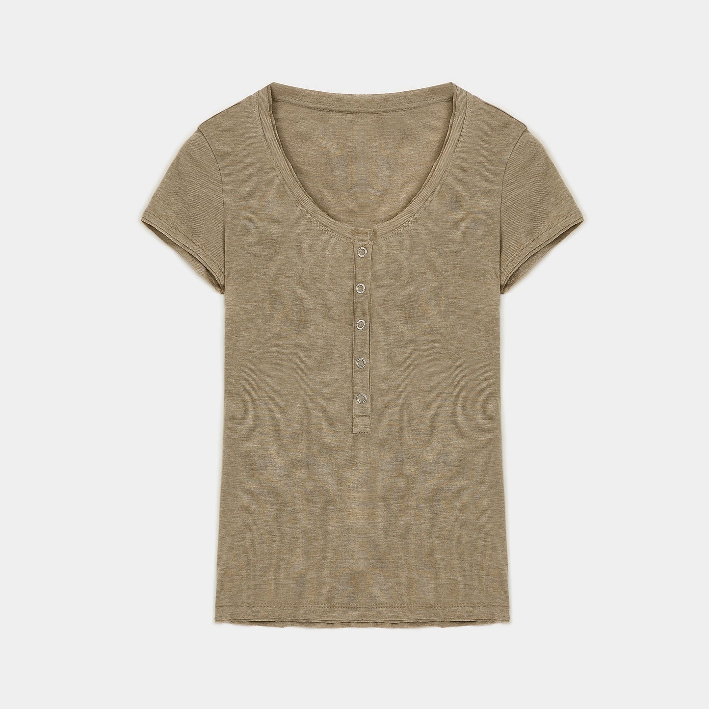 Fireladyfur Brand Slim Fit Tencel Wool Women'S Slim Fit Henley T-Shirts Short/Long Sleeve V-Neck Button Knitted Bottoming Basic Tops"Pure Fashion"