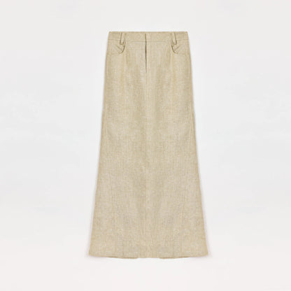 Retro Linen V-Neck Halter Vest and Fishtail Hip Skirt Set"Old Money Weekly"